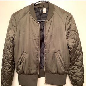 H&M army green bomber jacket